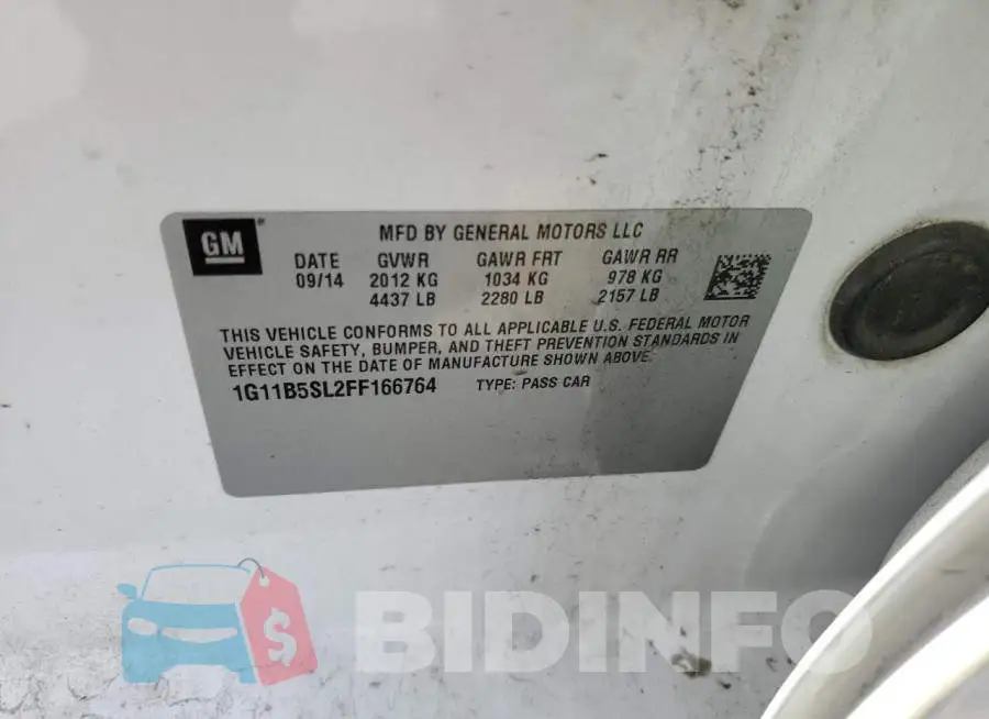 1G11B5SL2FF166764 Photo# 13