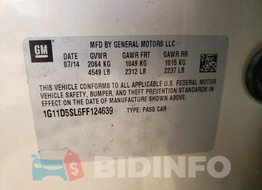 1G11D5SL6FF124639 Photo# 12