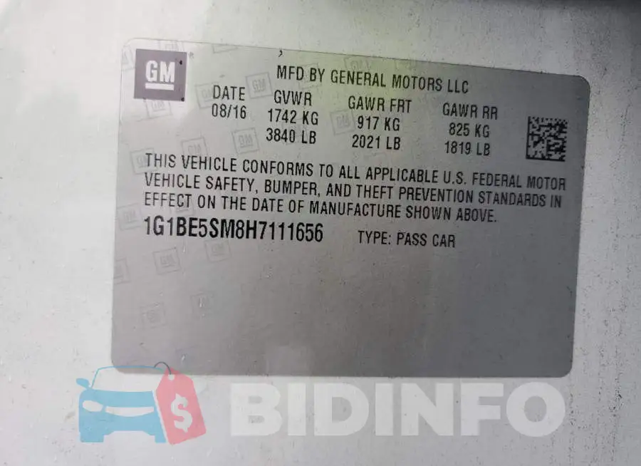 1G1BE5SM8H7111656 Photo# 12