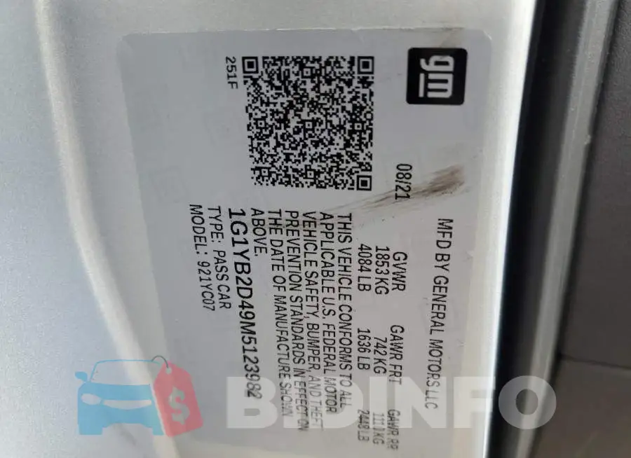 1G1YB2D49M5123982 Photo# 12
