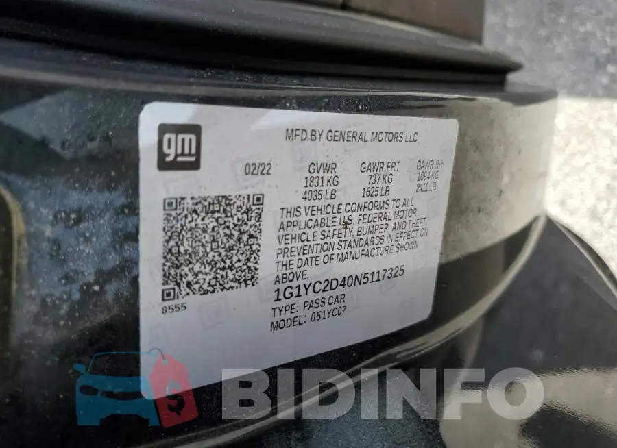 1G1YC2D40N5117325 Photo# 12