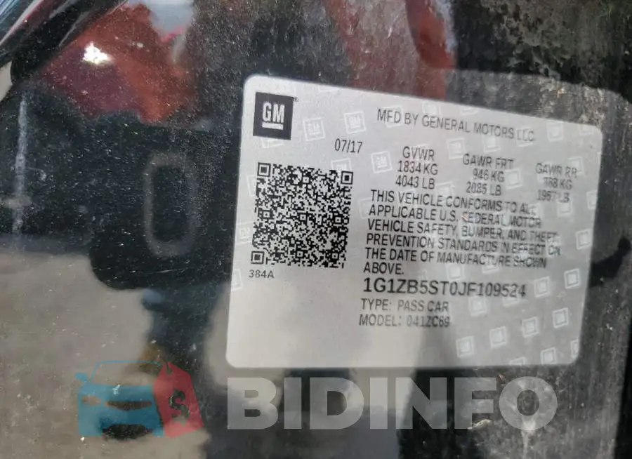 1G1ZB5ST0JF109524 Photo# 12