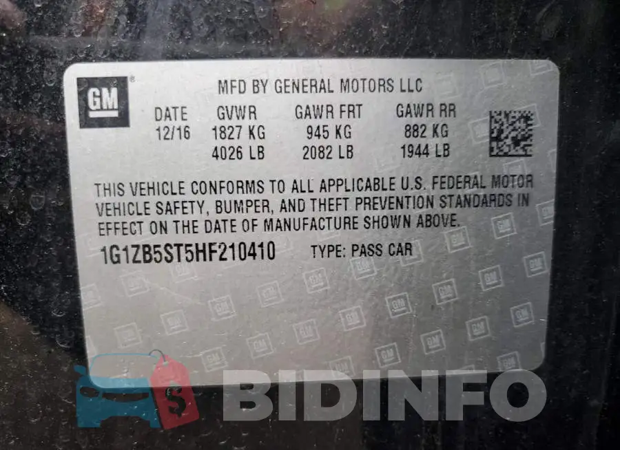 1G1ZB5ST5HF210410 Photo# 13