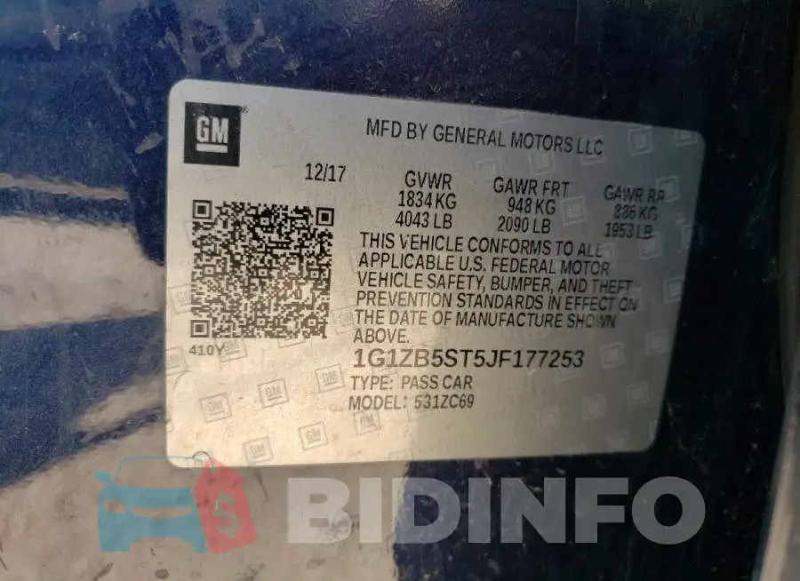 1G1ZB5ST5JF177253 Photo# 12