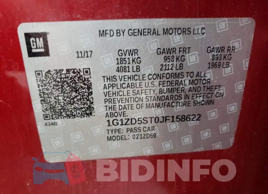 1G1ZD5ST0JF158622 Photo# 12
