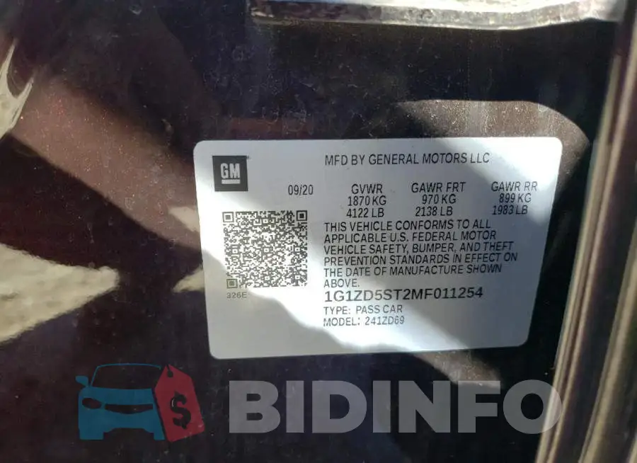 1G1ZD5ST2MF011254 Photo# 12