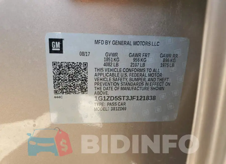 1G1ZD5ST3JF121838 Photo# 13