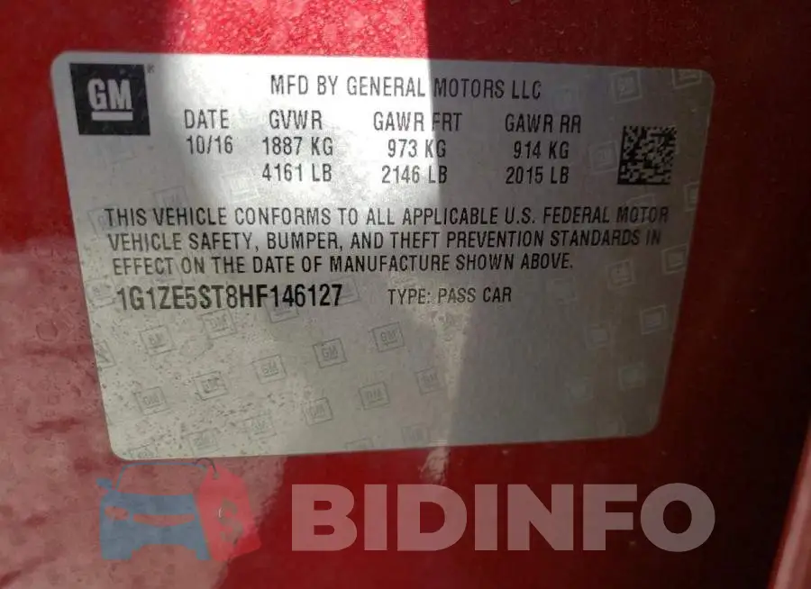 1G1ZE5ST8HF146127 Photo# 10