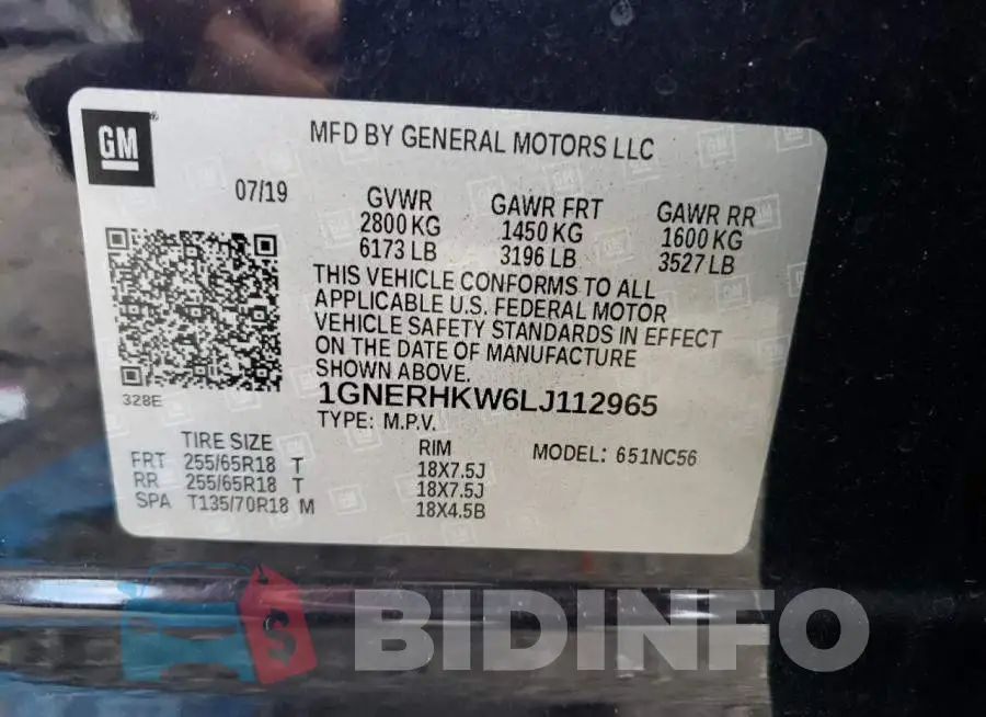 1GNERHKW6LJ112965 Photo# 13