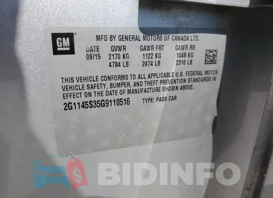 2G1145S35G9110516 Photo# 12