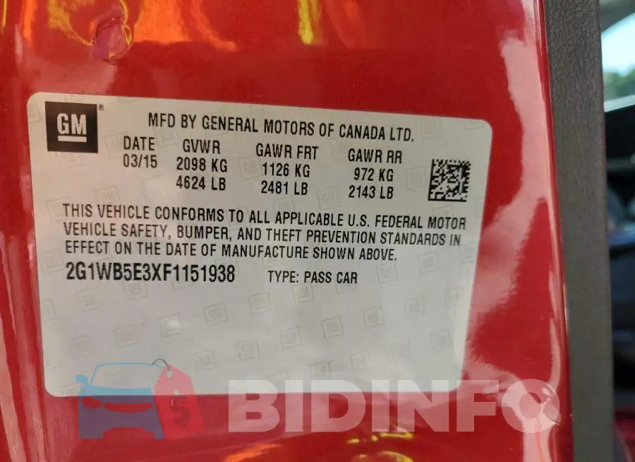 2G1WB5E3XF1151938 Photo# 12