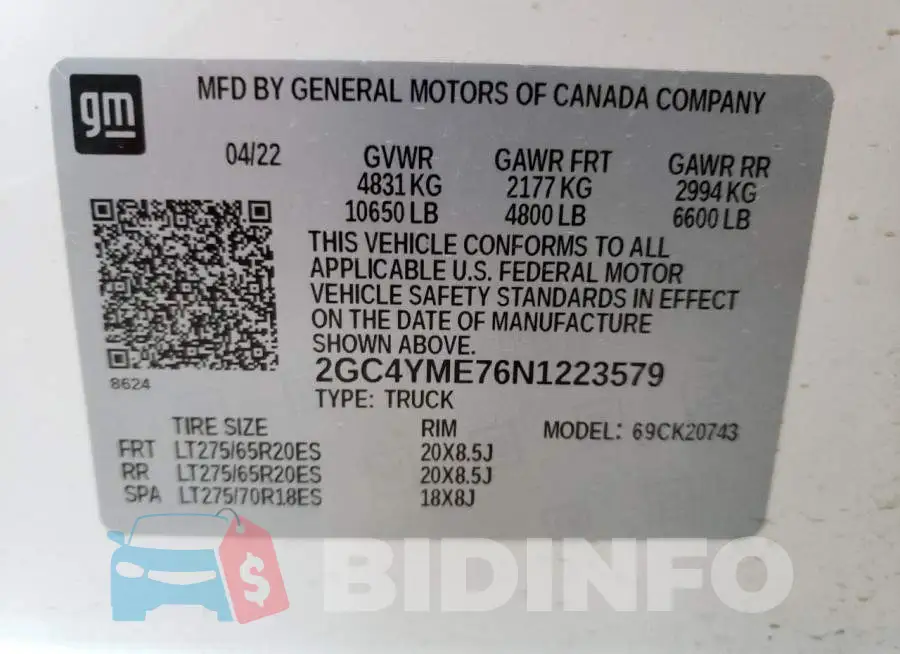 2GC4YME76N1223579 Photo# 13