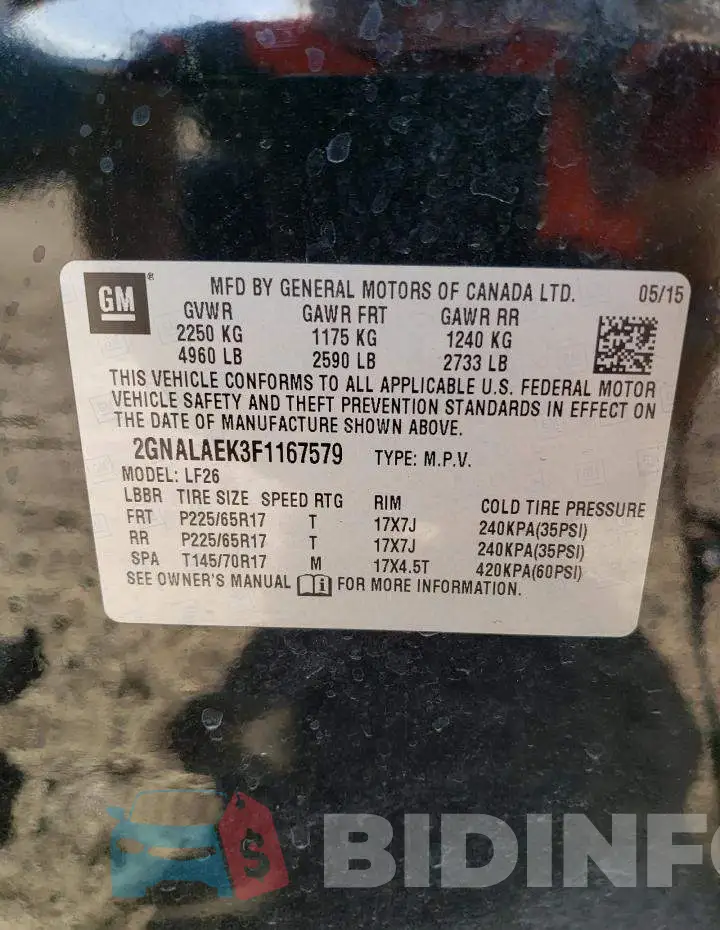 2GNALAEK3F1167579 Photo# 13
