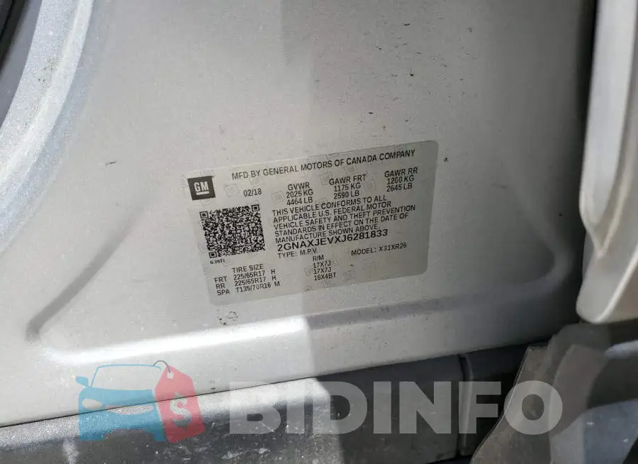 2GNAXJEVXJ6281833 Photo# 13