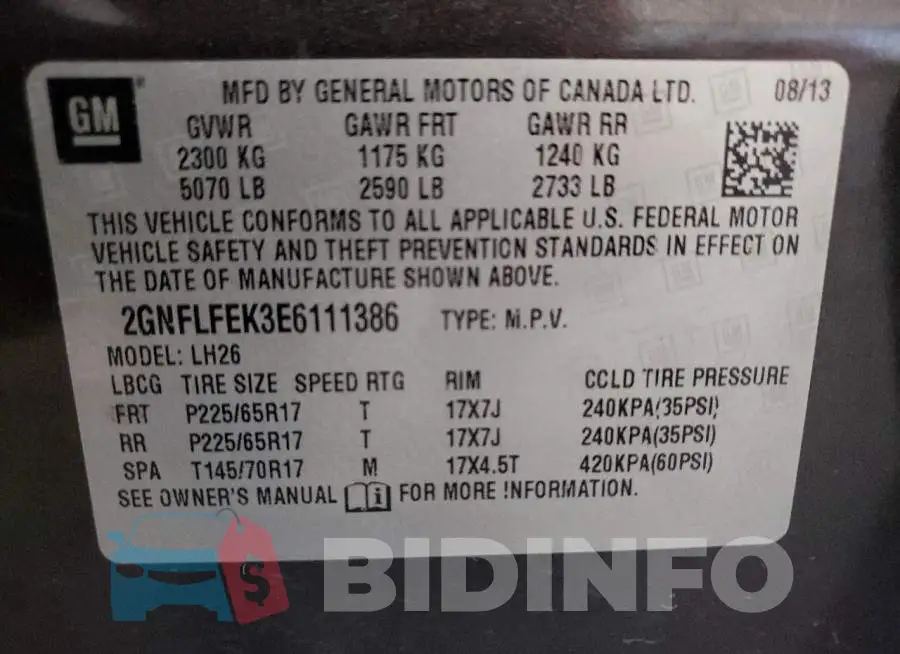 2GNFLFEK3E6111386 Photo# 12