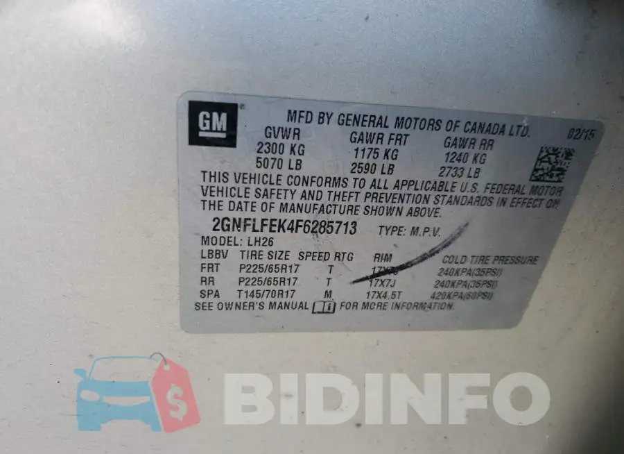 2GNFLFEK4F6285713 Photo# 13