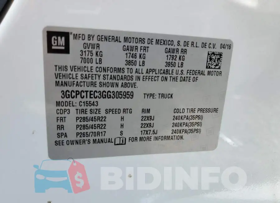 3GCPCTEC3GG305959 Photo# 12