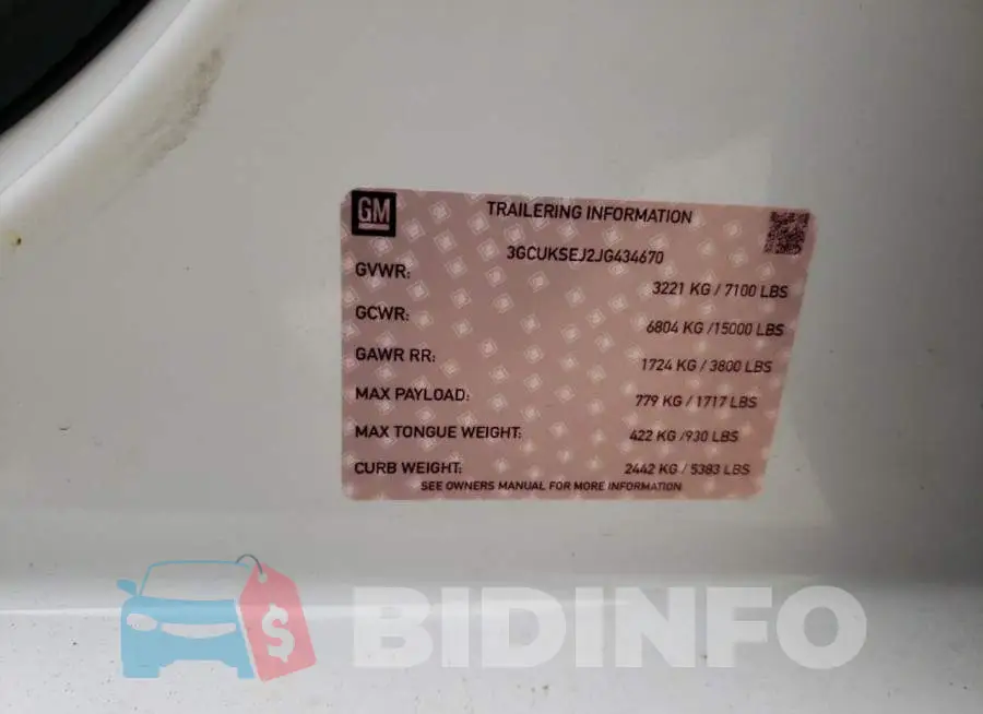 3GCUKSEC1JG113799 Photo# 12