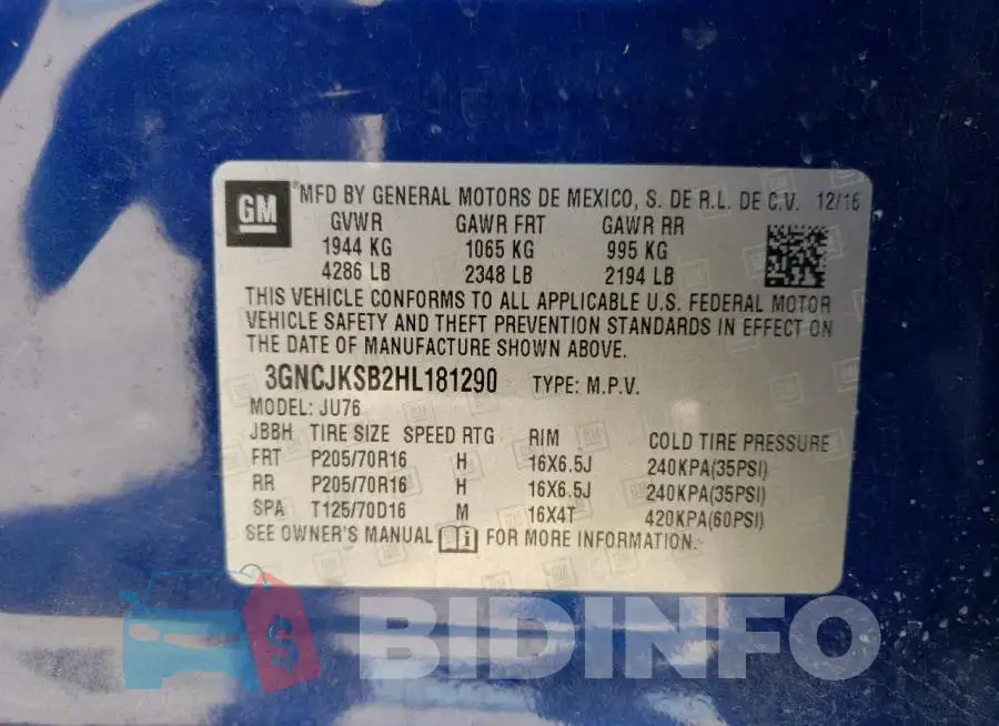 3GNCJKSB2HL181290 Photo# 13