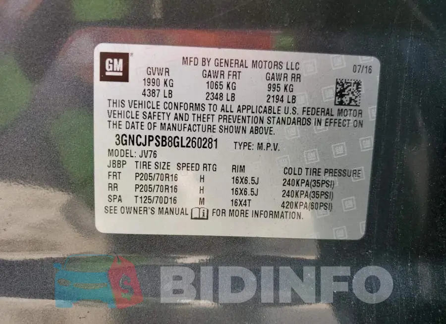 3GNCJPSB8GL260281 Photo# 13