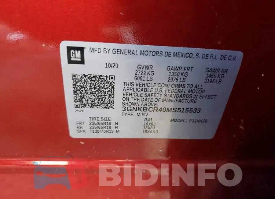 3GNKBCR40MS515533 Photo# 13
