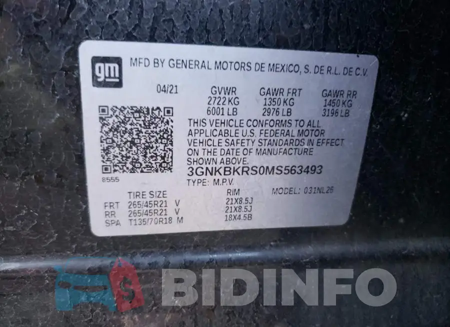 3GNKBKRS0MS563493 Photo# 12