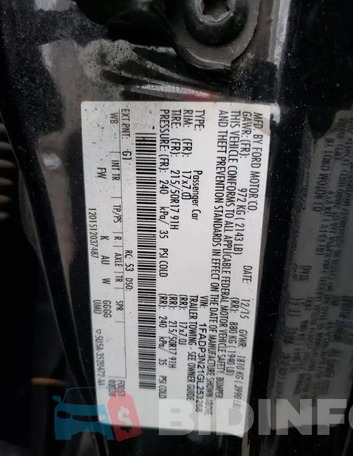 1FADP3N21GL253268 Photo# 12