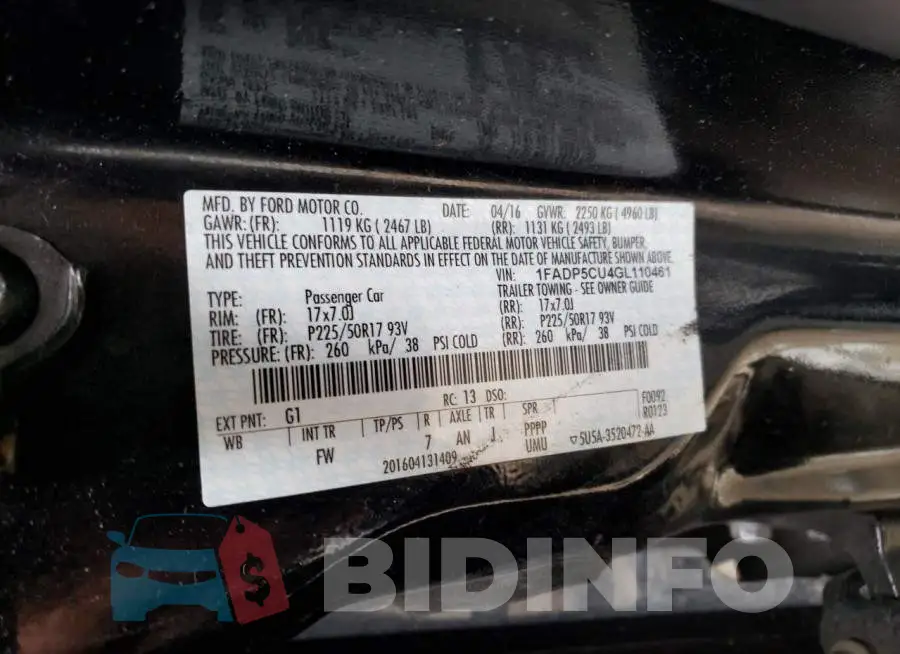 1FADP5CU4GL110461 Photo# 12