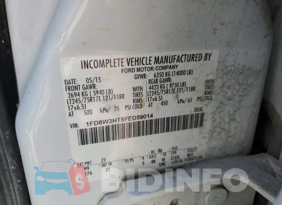 1FD8W3HT5FED59014 Photo# 12