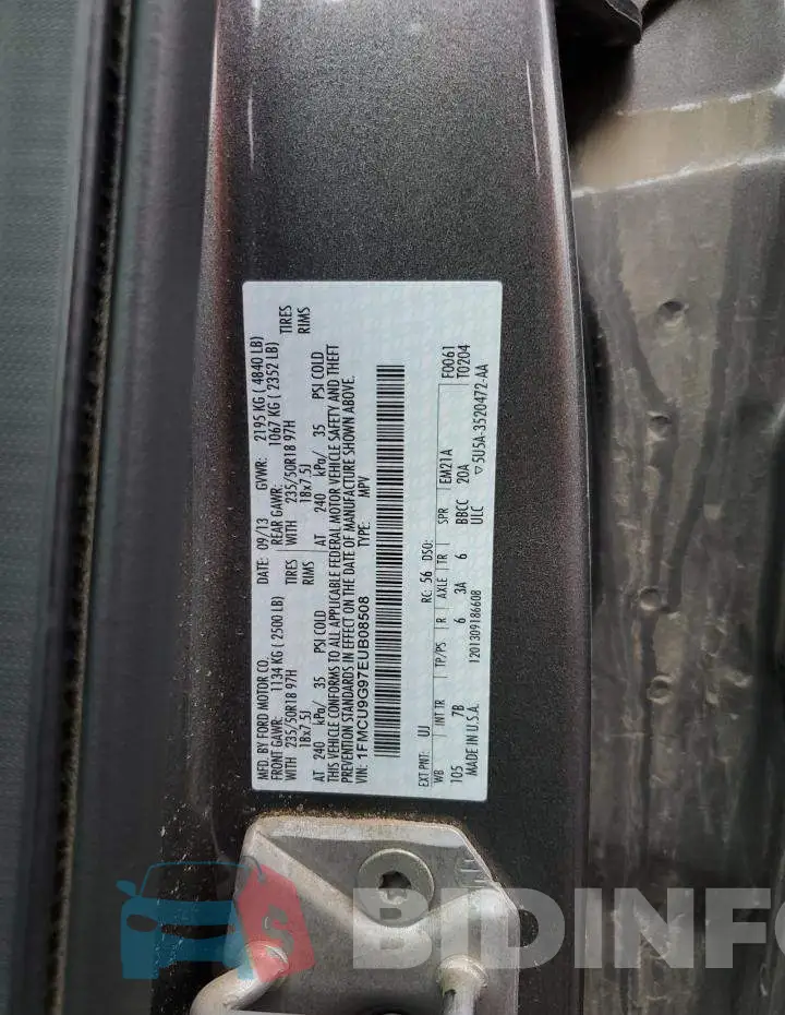 1FMCU9G97EUB08508 Photo# 13