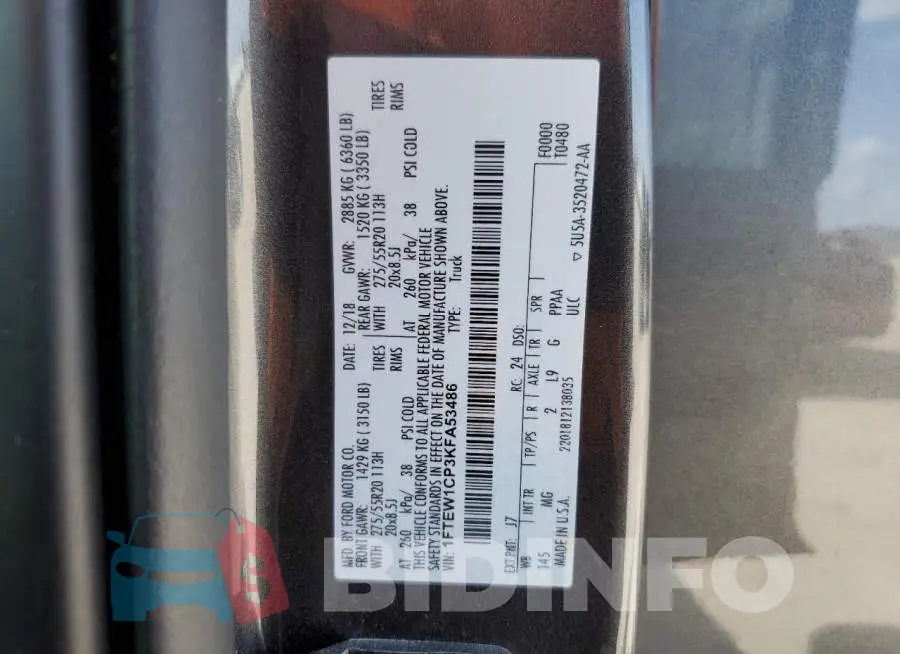 1FTEW1CP3KFA53486 Photo# 12