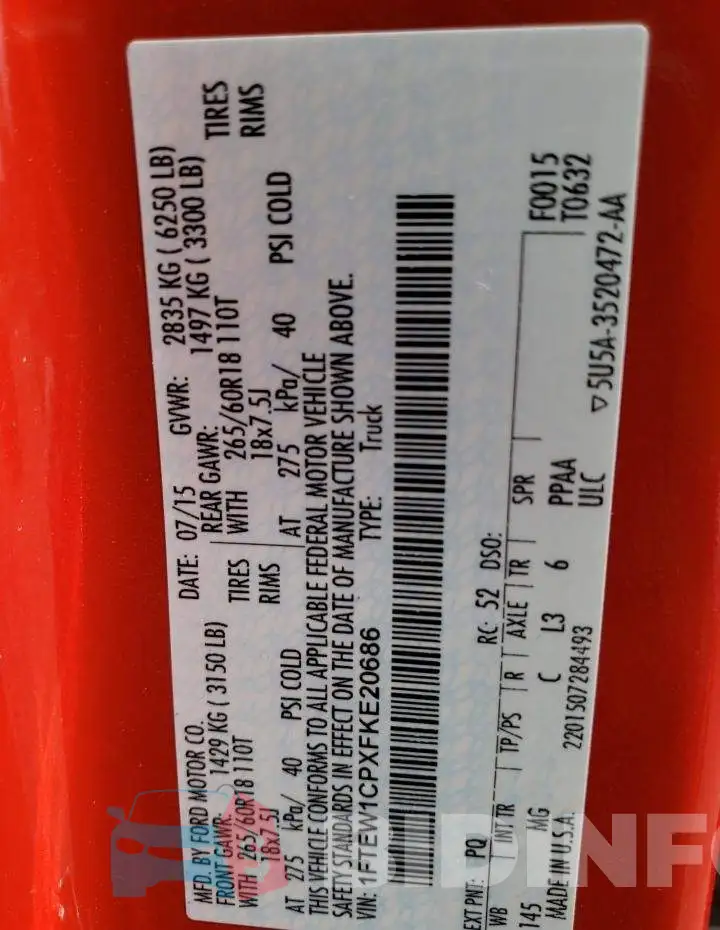 1FTEW1CPXFKE20686 Photo# 12