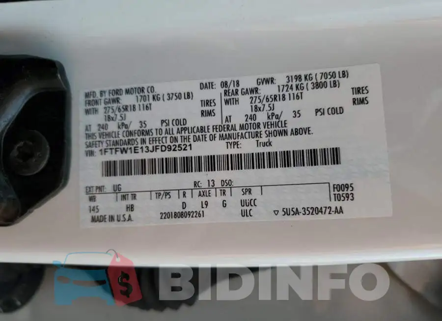 1FTFW1E13JFD92521 Photo# 12