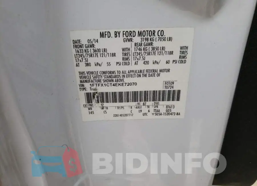 1FTFX1CT4EKE72070 Photo# 12