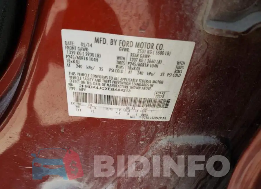 2FMDK4JCXEBA84213 Photo# 12