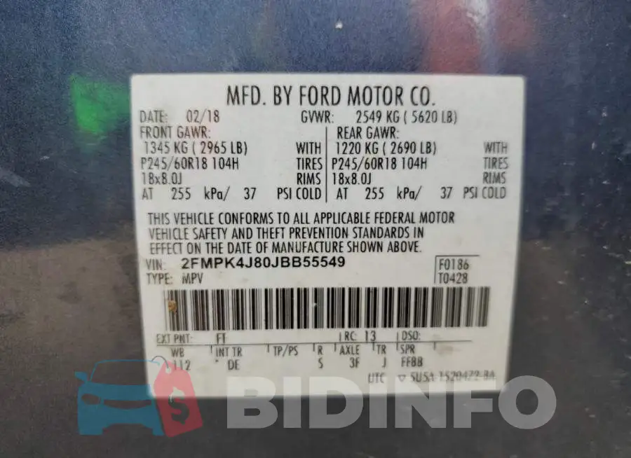 2FMPK4J80JBB55549 Photo# 13