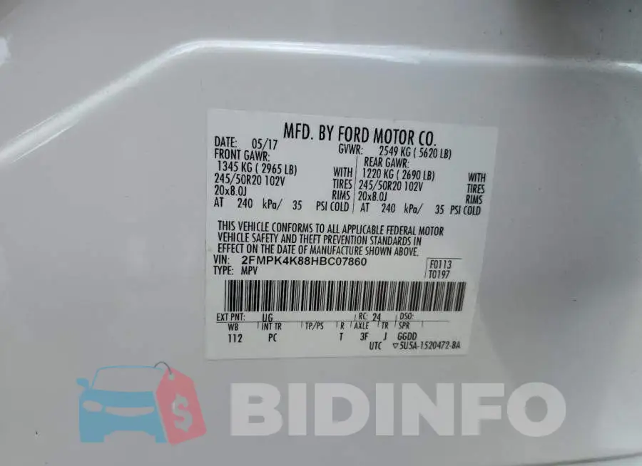 2FMPK4K88HBC07860 Photo# 13