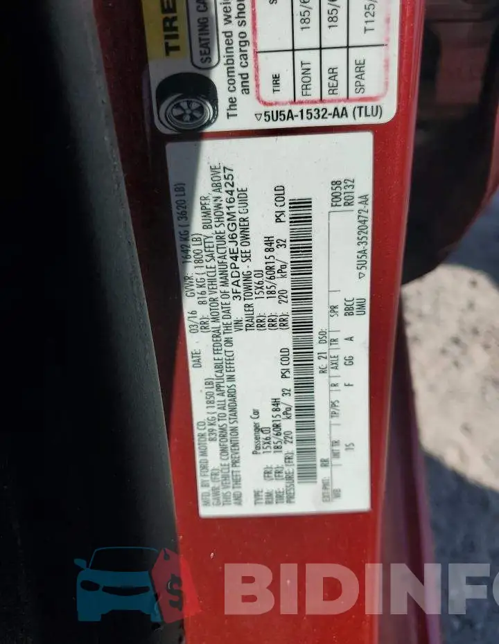 3FADP4EJ6GM164257 Photo# 12
