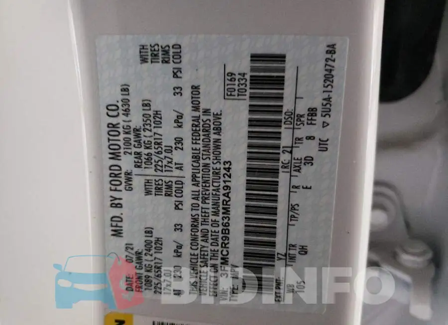 3FMCR9B63MRA91243 Photo# 12