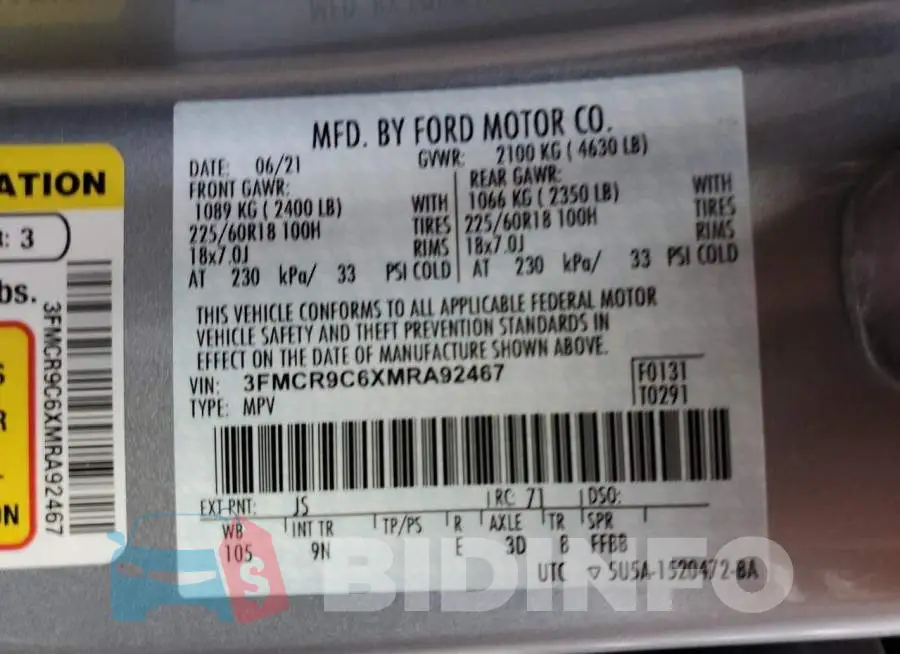 3FMCR9C6XMRA92467 Photo# 13