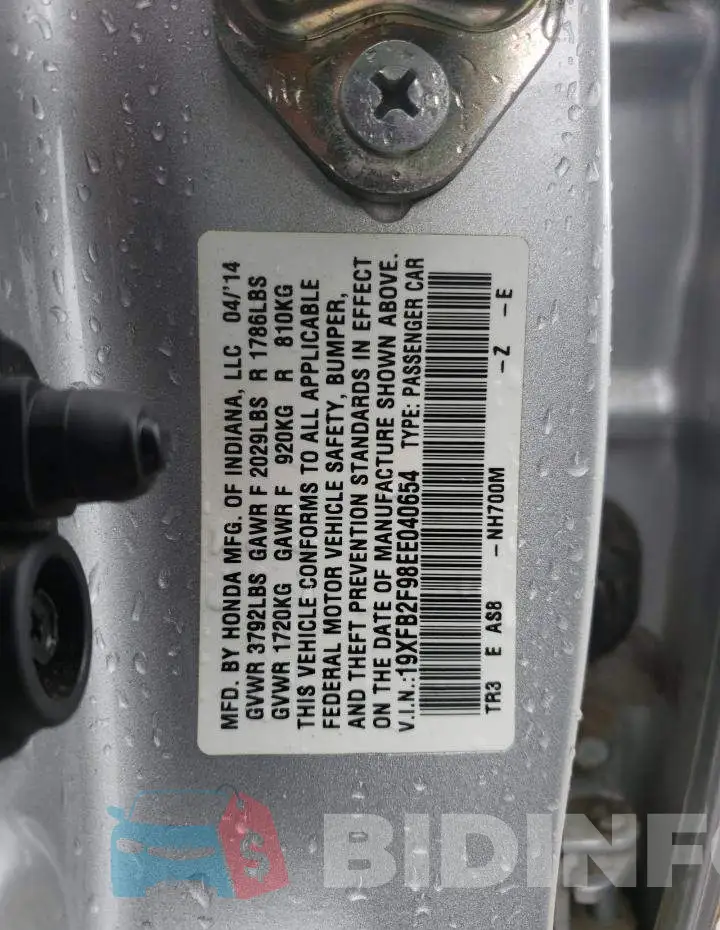 19XFB2F98EE040654 Photo# 12