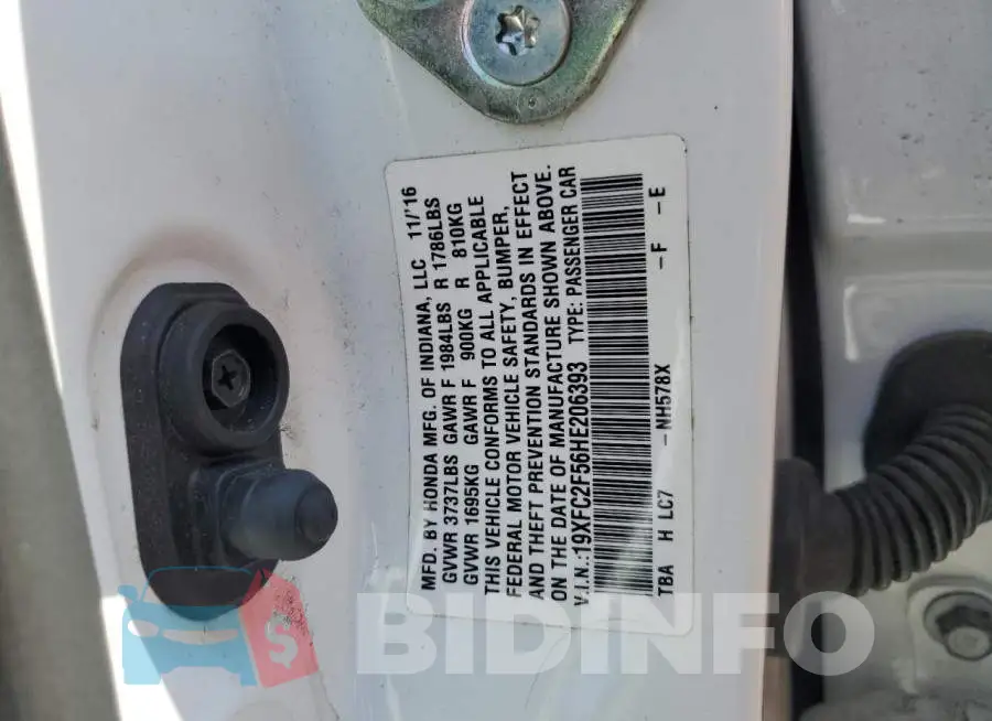 19XFC2F56HE206393 Photo# 12