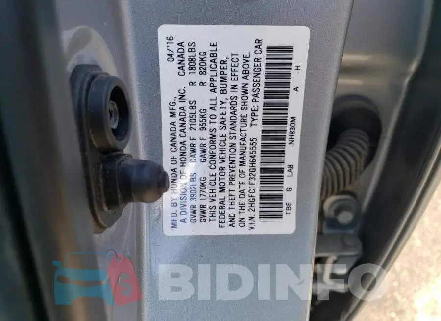 2HGFC1F32GH645555 Photo# 12