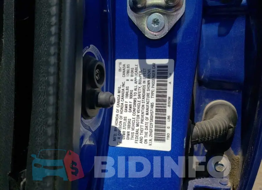 2HGFC2F5XGH571485 Photo# 12
