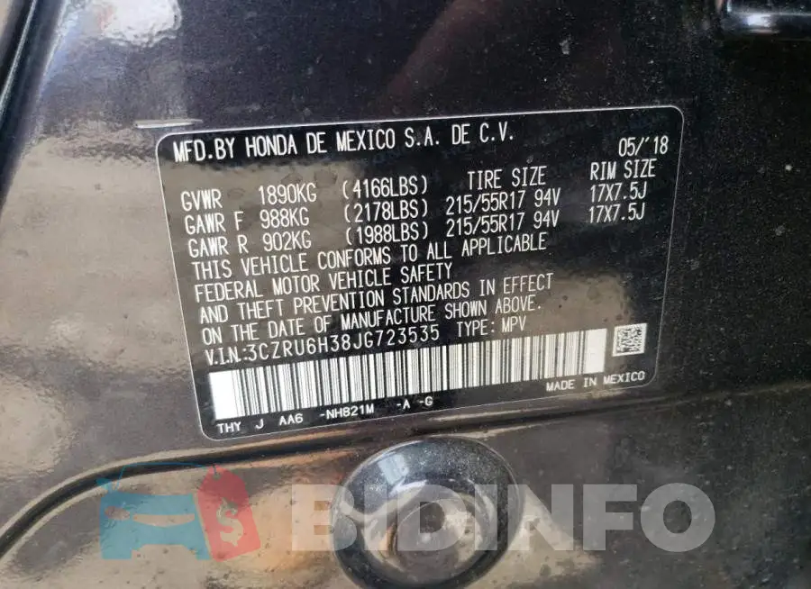 3CZRU6H38JG723535 Photo# 13