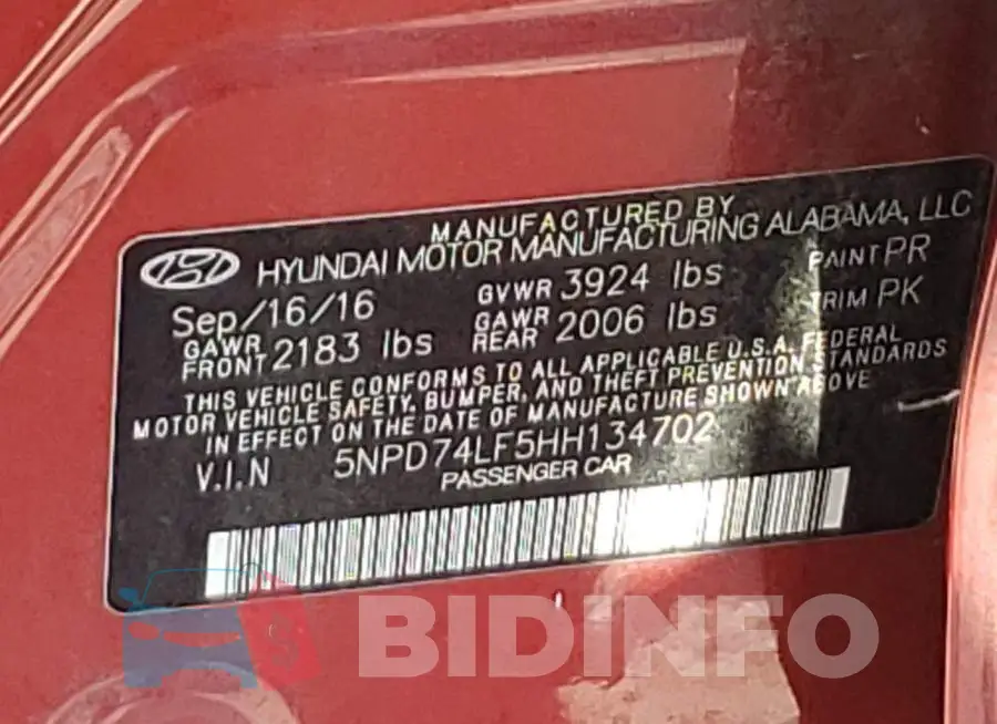 5NPD74LF5HH134702 Photo# 12