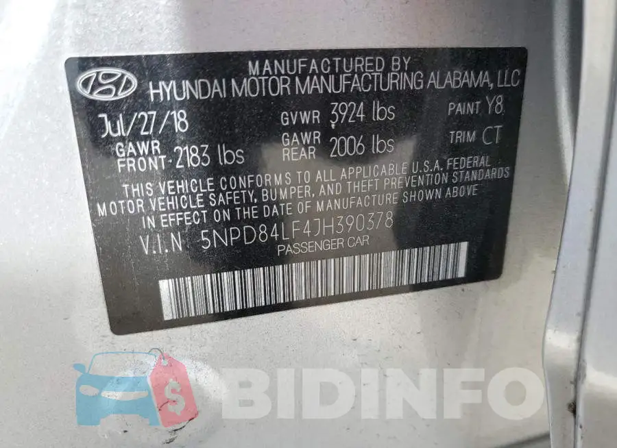 5NPD84LF4JH390378 Photo# 12