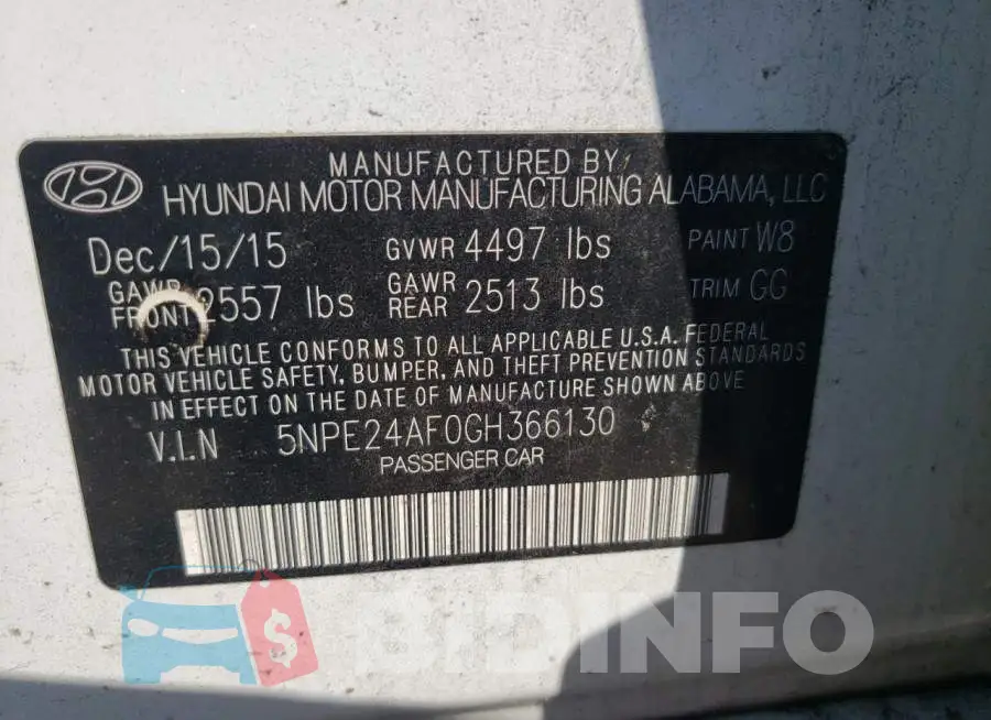 5NPE24AF0GH366130 Photo# 12