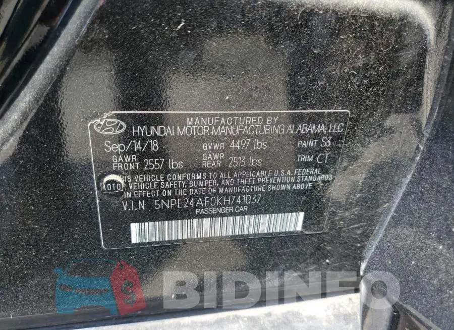 5NPE24AF0KH741037 Photo# 12