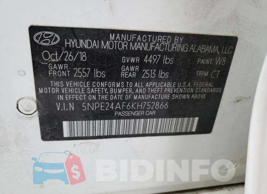 5NPE24AF6KH752866 Photo# 12